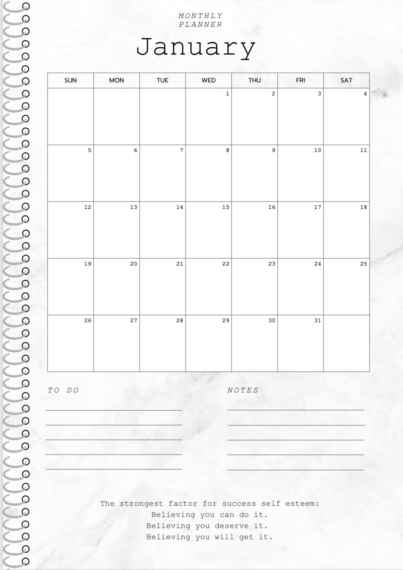 Digital weekly planner